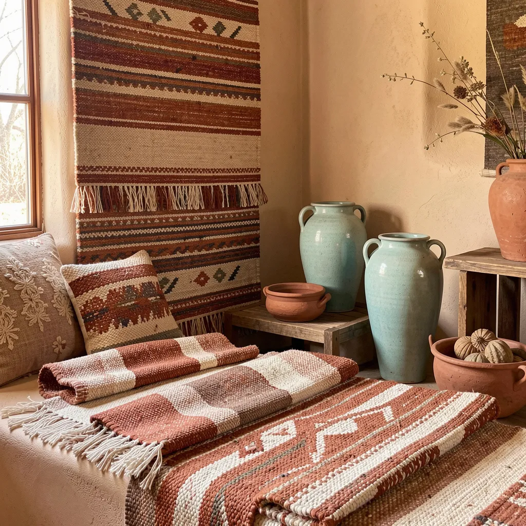 Terracotta and turquoise accent combo