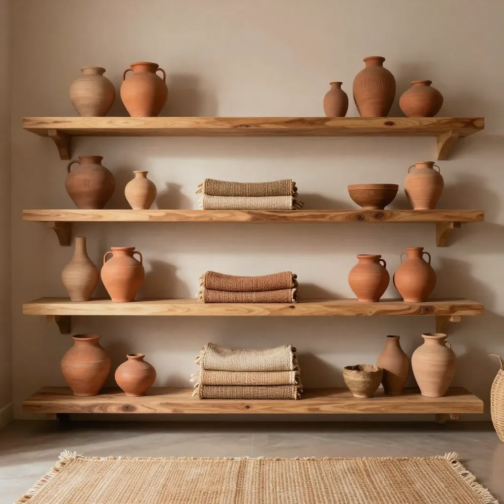 Clay vase in warm cream setting