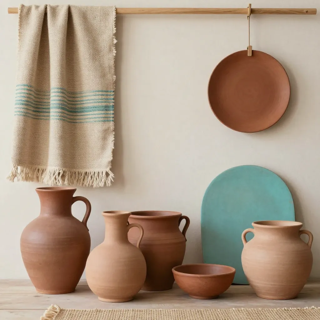 Decorative pottery in terracotta