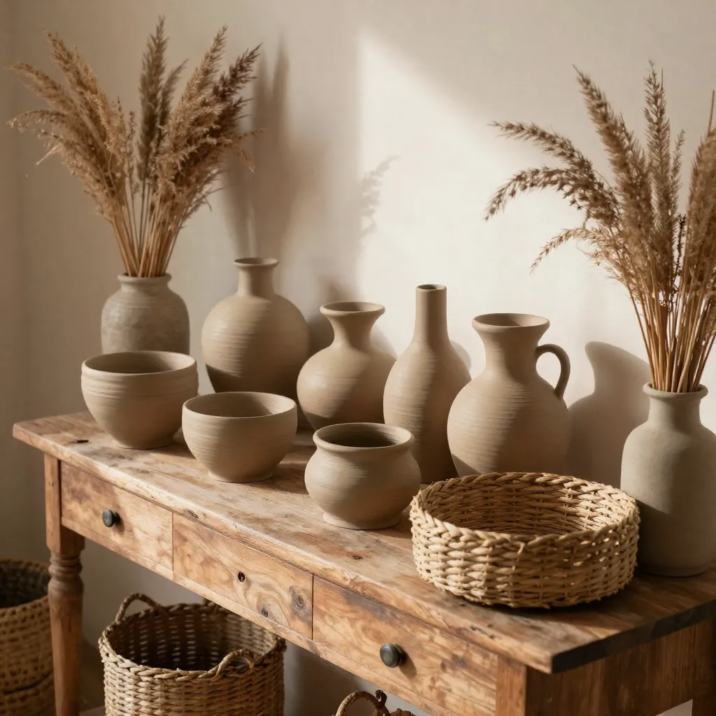Patio with cactus and clay